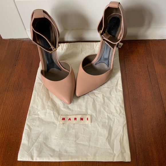 Marni Nude / Blush D’Orsay Heels Size 38 (US 8) - Picture 1 of 8